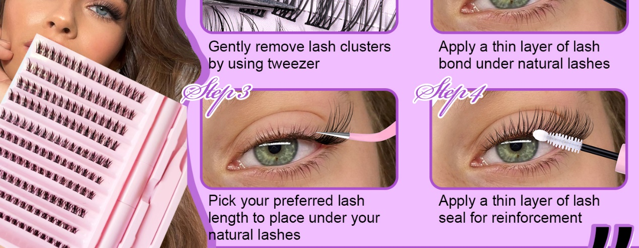 DIY Self-Adhesive Eyelash Extensions: ပြီးပြည့်စုံသော လမ်းညွှန်ချက်ဖြင့် လှပအောင်လုပ်ပါ။