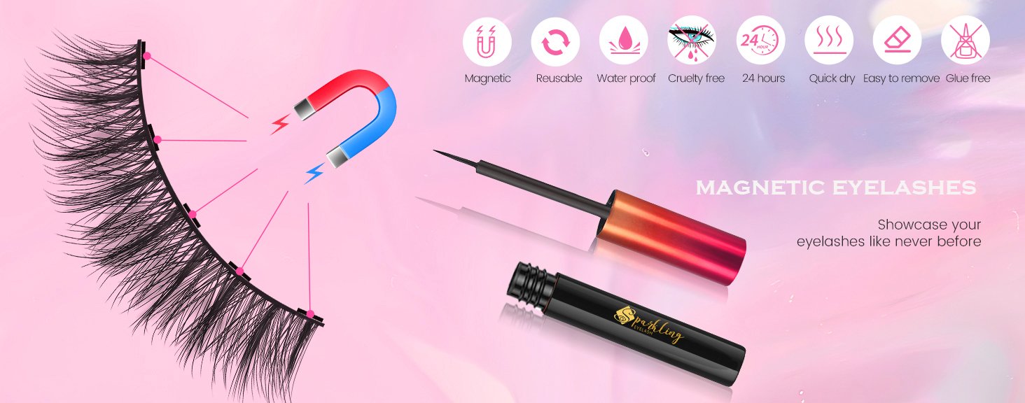 Pingdu Sparkling Eyelash® 3D Magnetic Eyelash Kit ဖြင့် ပြီးပြည့်စုံသော Glam Look ကို ရယူလိုက်ပါ။