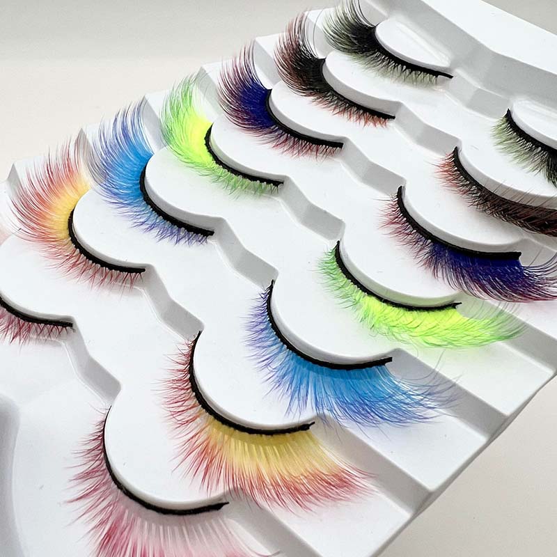 7 Pairs Pack Color Cat Eye အတုမျက်တောင်