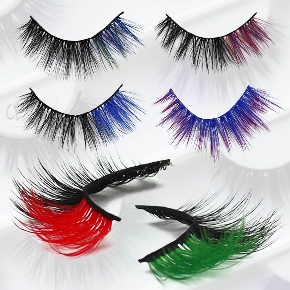ရောင်စုံ Wispy Faux မျက်တောင်
