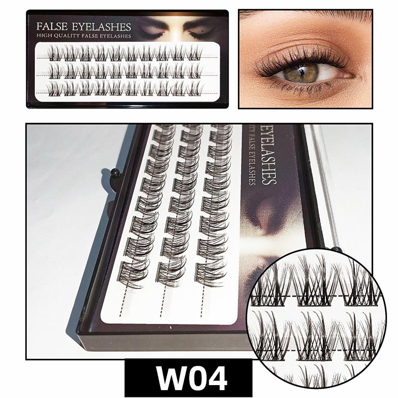 D Curl ရောနှောထားသော 8-16mm Wide Stem Individual Lashes Cluster