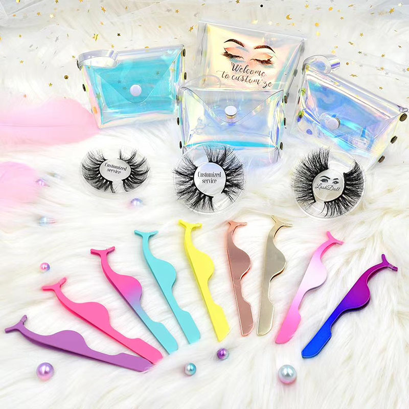 Volume False Lashes အတွက် Professional Eyelash Extensions Tweezers
