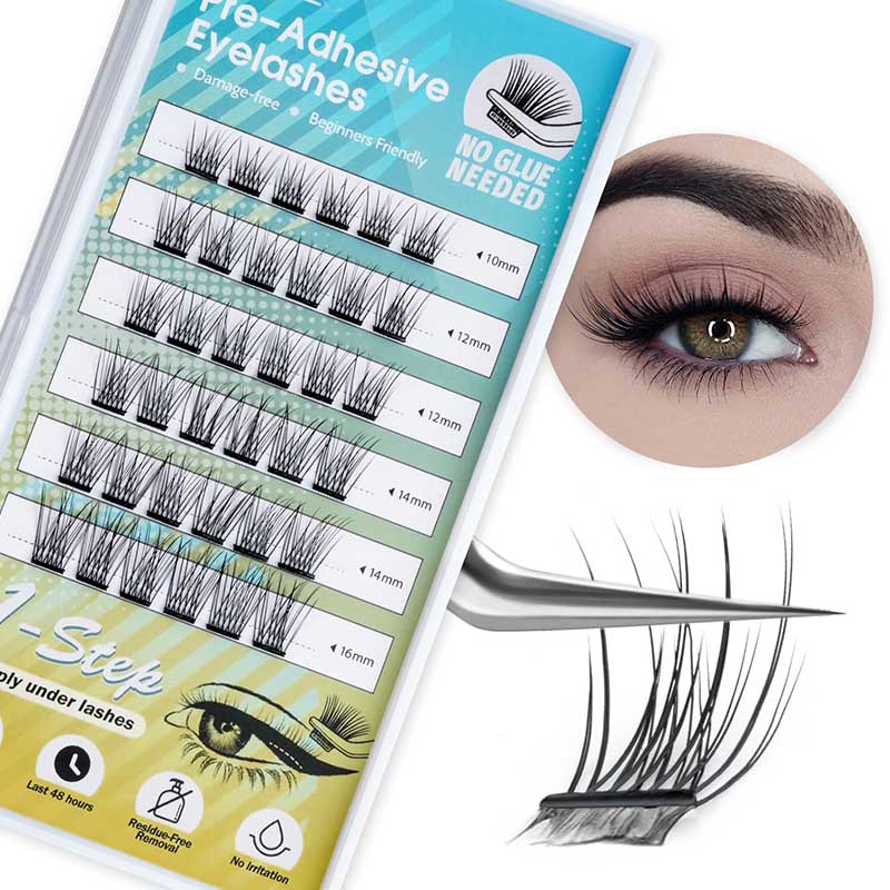DIY Eyelashes Extension အတွက် ကော်ပြန်သုံးနိုင်သော ကပ်ခွာ-မျက်တောင်များ