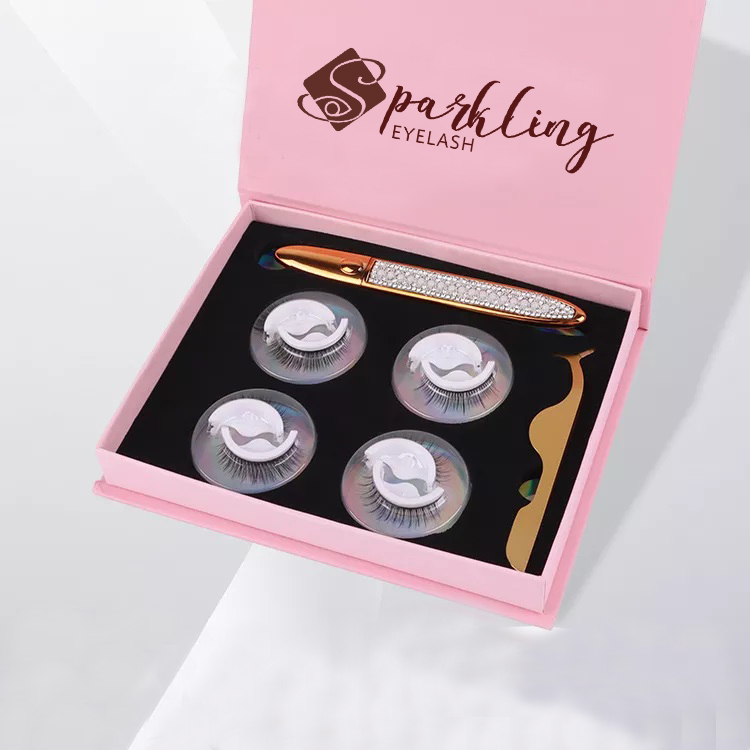 လက်ကား Silk Faux Mink Self-adhesive Eyelashes ရောင်းချသူ Russian Strip Eyelash